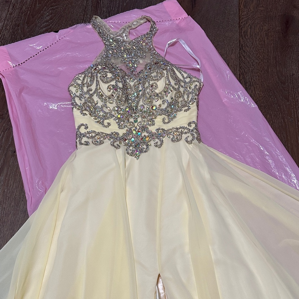 Tiffany Designs Prom Gown with Silver Embellishments Accents - Picture 3 of 16